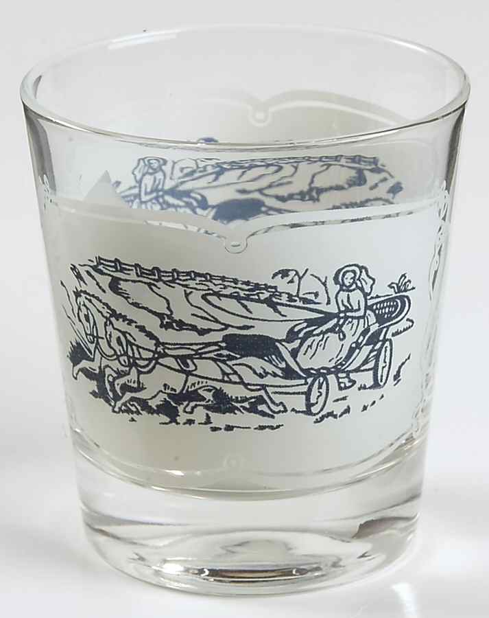 Currier and Ives Blue 6 Oz Glassware Old Fashioned by Royal (USA)-1