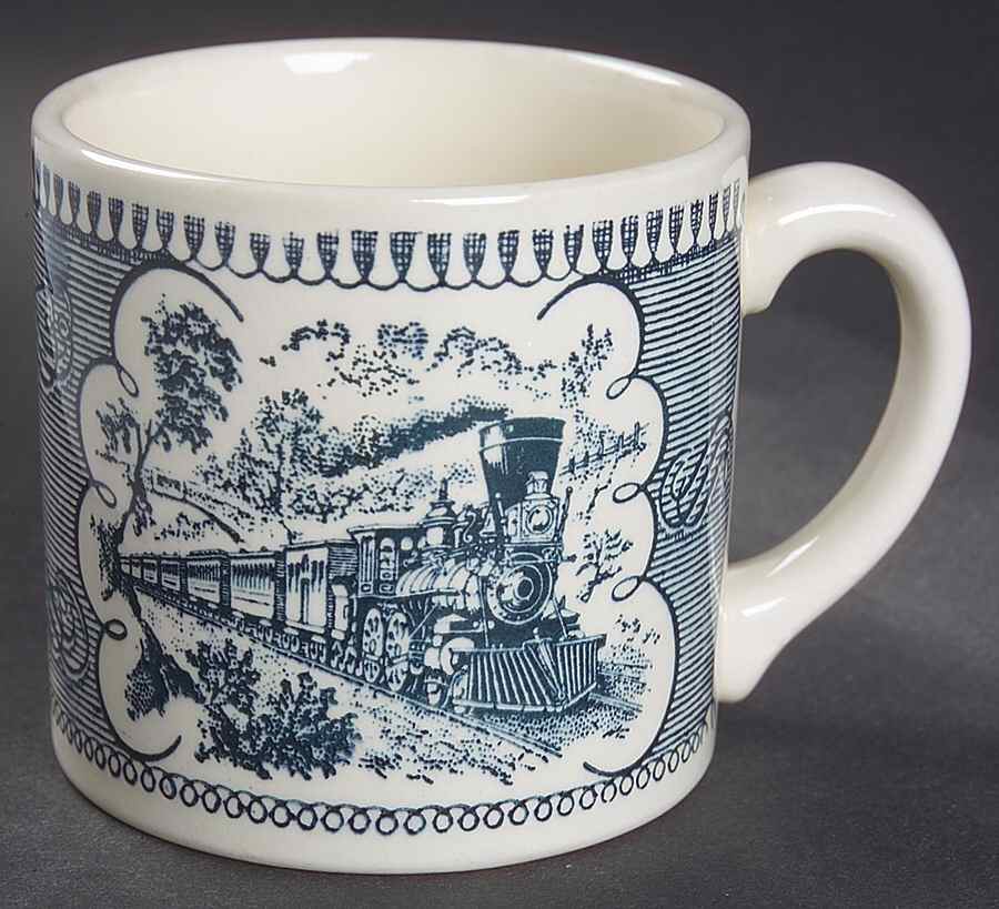 Currier and Ives Blue Mug by Royal (USA)-1