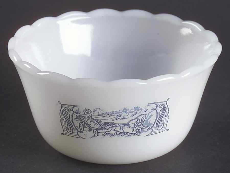 Currier and Ives Blue Ovenware Dessert Cup by Royal (USA)-1