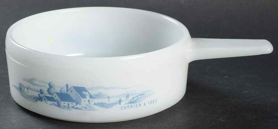 Currier and Ives Blue Handled Ovenware Chili Bowl by Royal (USA)-1