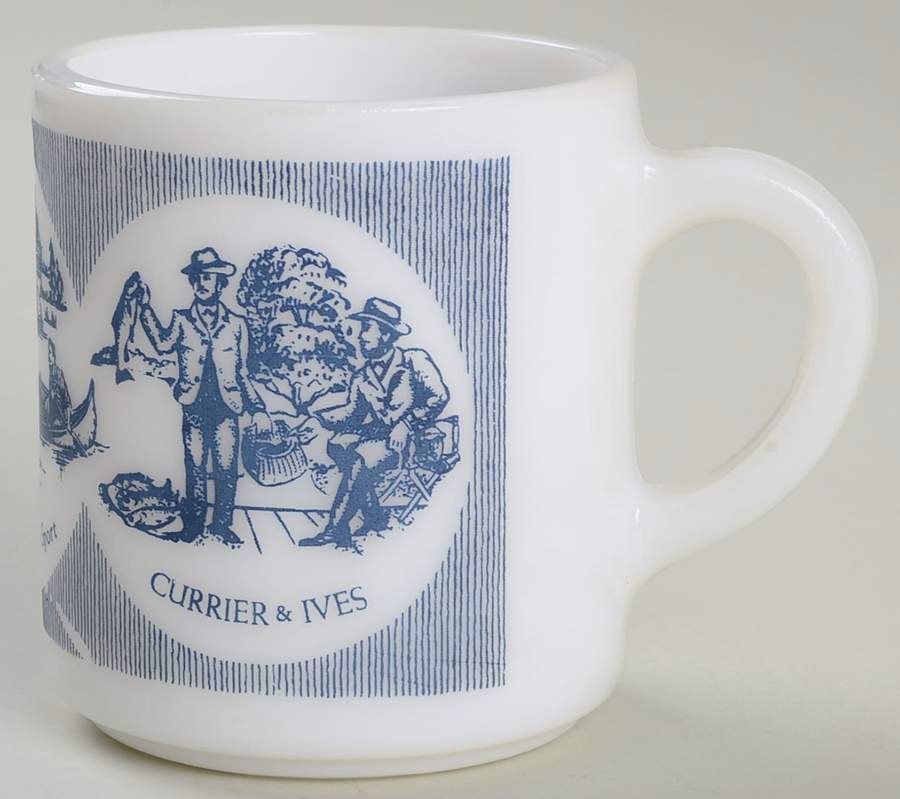 Currier and Ives Blue Mug by Royal (USA)-1