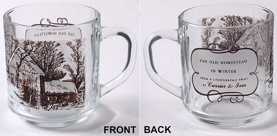Currier and Ives Brown Glassware Mug by Royal (USA)-1