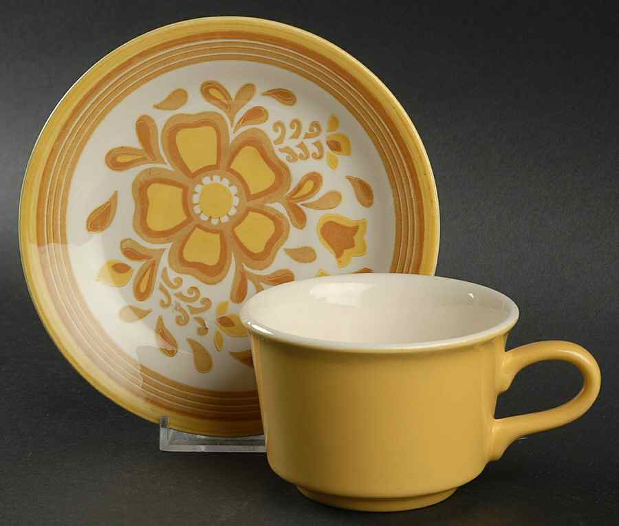 Damsel Flat Cup & Saucer Set by Royal (USA)-1