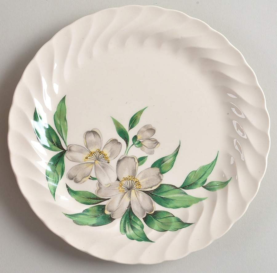 Dogwood (White Flowers) Salad Plate by Royal (USA)-1