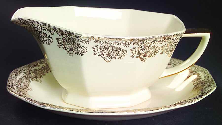 Duane Gravy Boat & Underplate/Relish by Royal (USA)-1