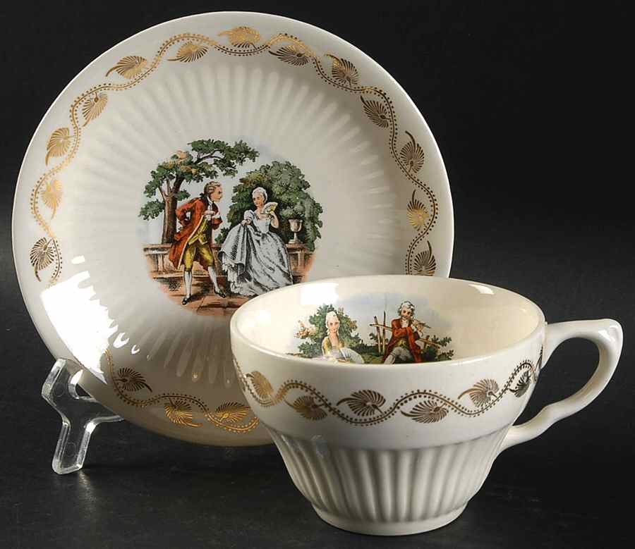 Early American Flat Cup & Saucer Set by Royal (USA)-1
