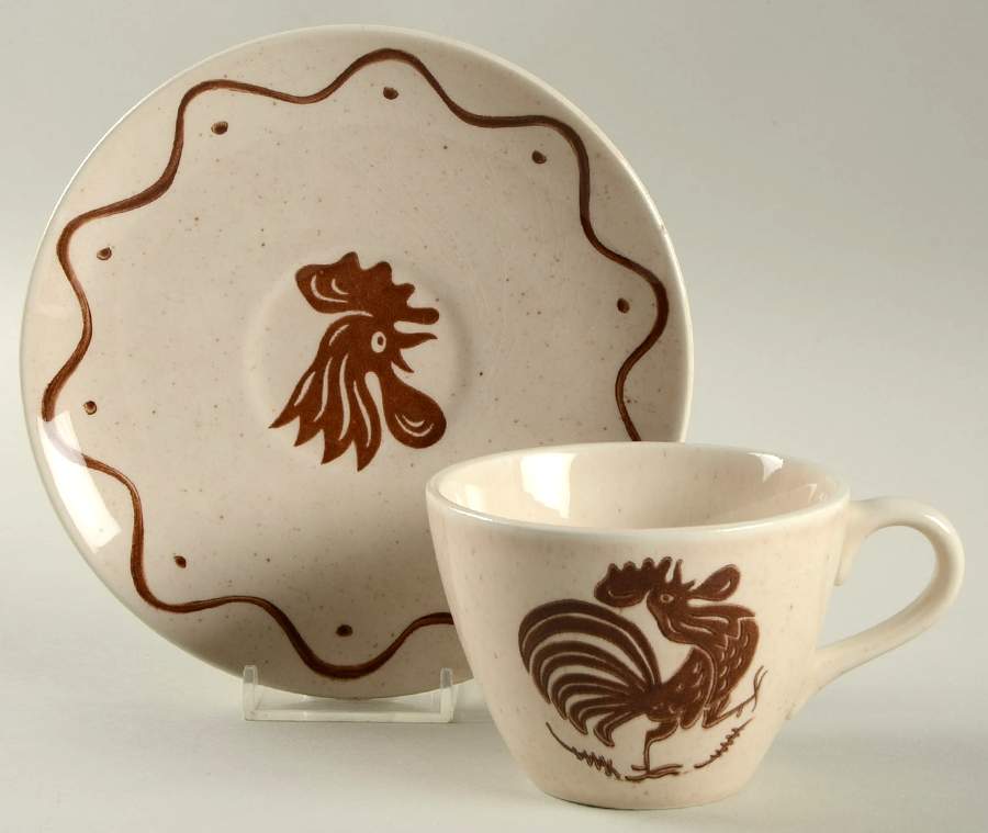 Early Morn Flat Cup & Saucer Set by Royal (USA)-1