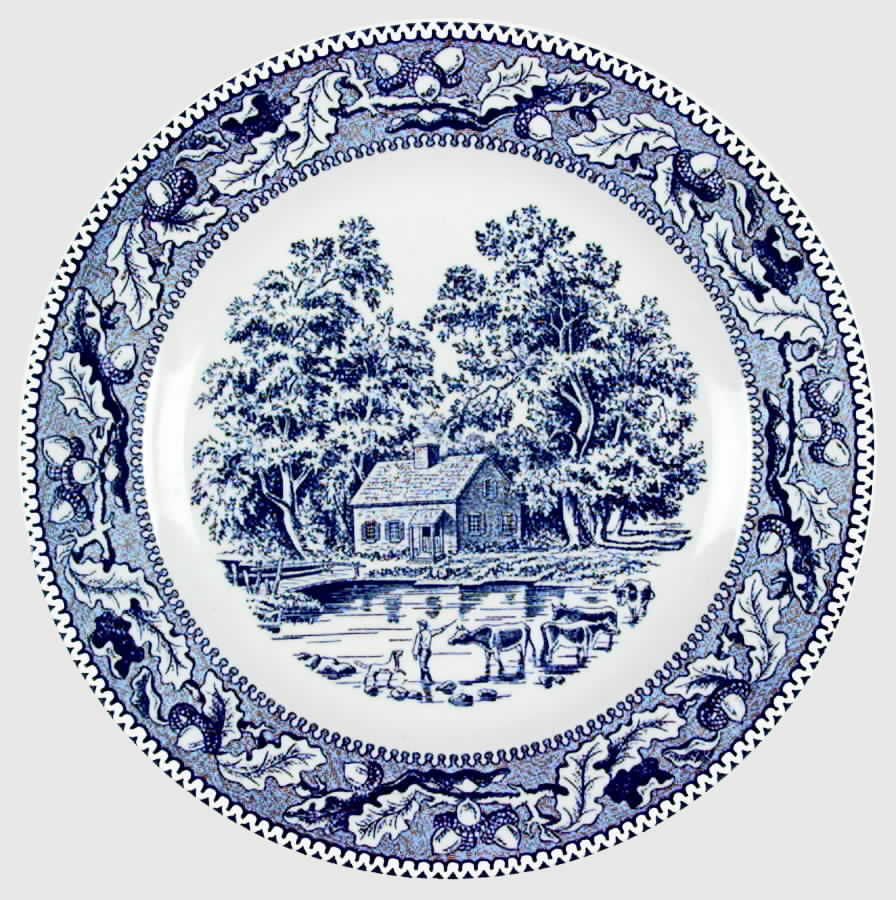 Memory Lane Blue Dinner Plate by Royal (USA)-1