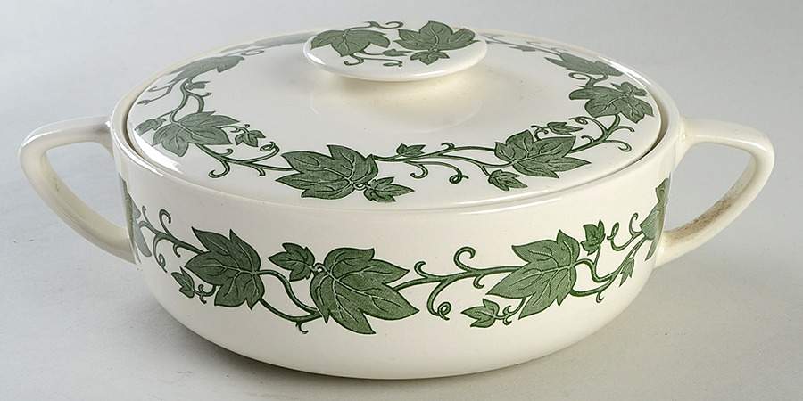English Ivy (Rim) Round Covered Vegetable by Royal (USA)-1