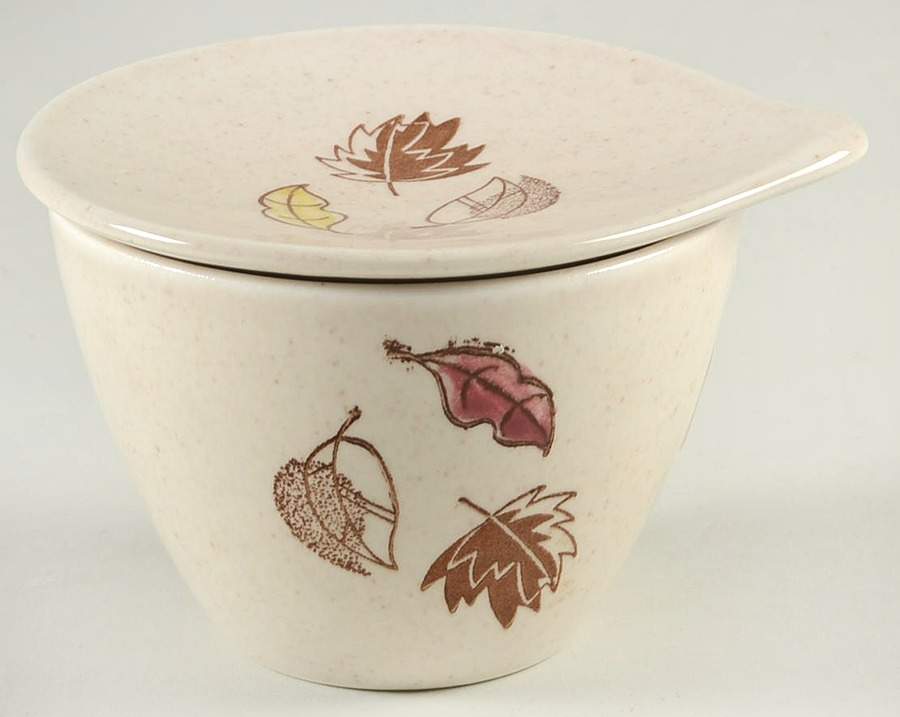 Falling Leaves Sugar Bowl & Lid by Royal (USA)-1