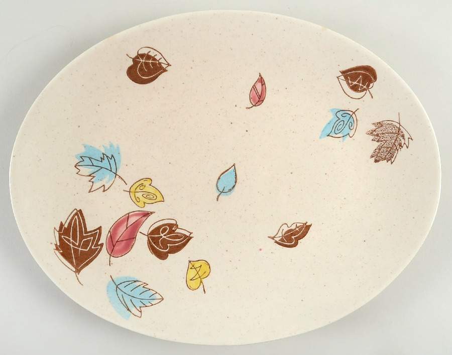 Falling Leaves 13" Oval Serving Platter by Royal (USA)-1