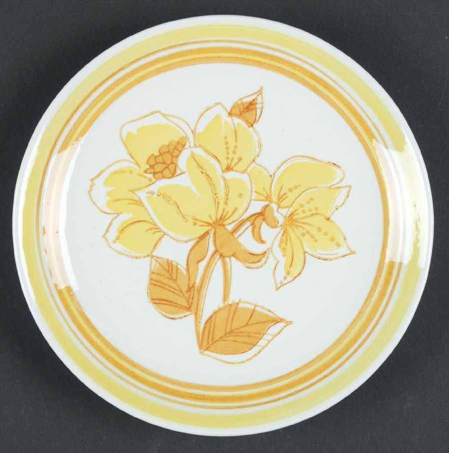 Fantasy (Yellow Flowers) Bread & Butter Plate by Royal (USA)-1