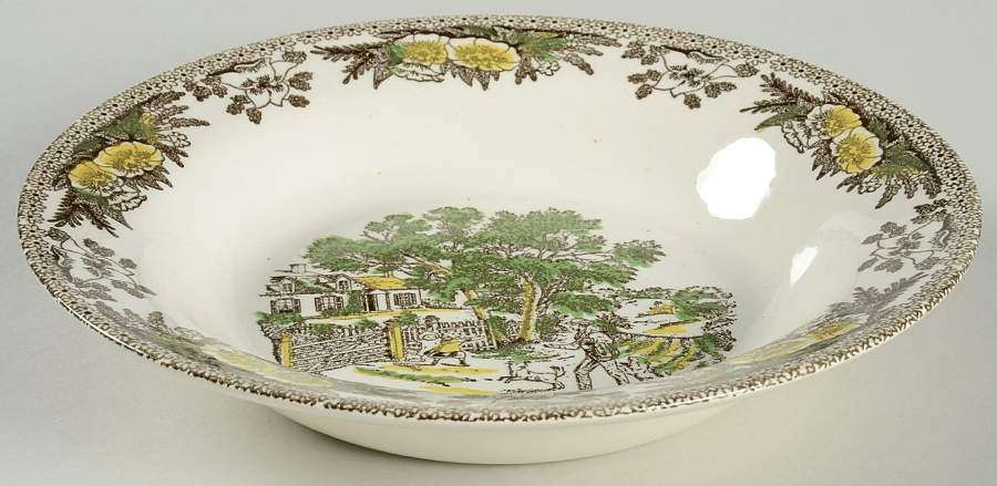 Fair Oaks Yellow Floral Rim Soup Bowl by Royal (USA)-1