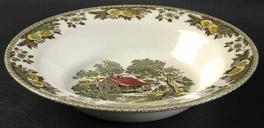 Fair Oaks Yellow Floral 9" Round Vegetable Bowl by Royal (USA)-1