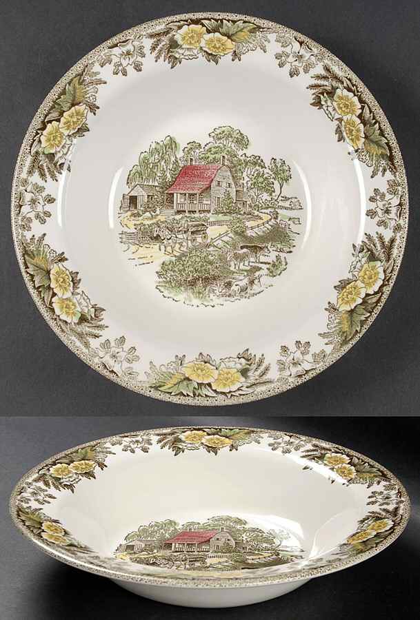Fair Oaks Yellow Floral 10" Round Vegetable Bowl by Royal (USA)-1