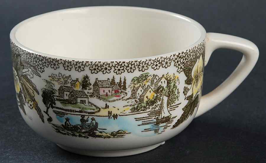 Fair Oaks Yellow Floral Flat Cup by Royal (USA)-1