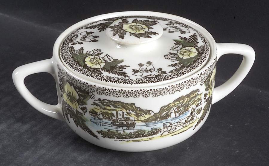 Fair Oaks Yellow Floral Sugar Bowl & Lid by Royal (USA)-1