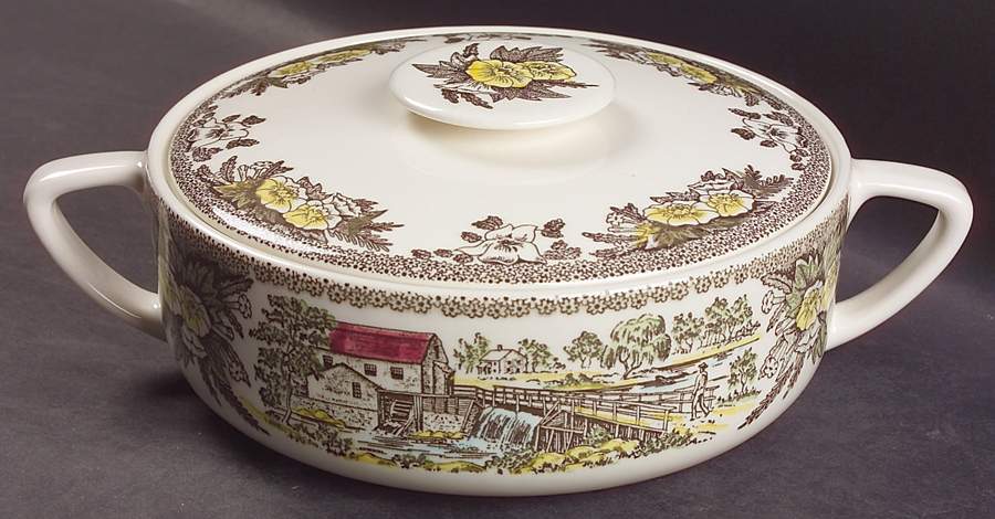 Fair Oaks Yellow Floral Round Covered Vegetable by Royal (USA)-1