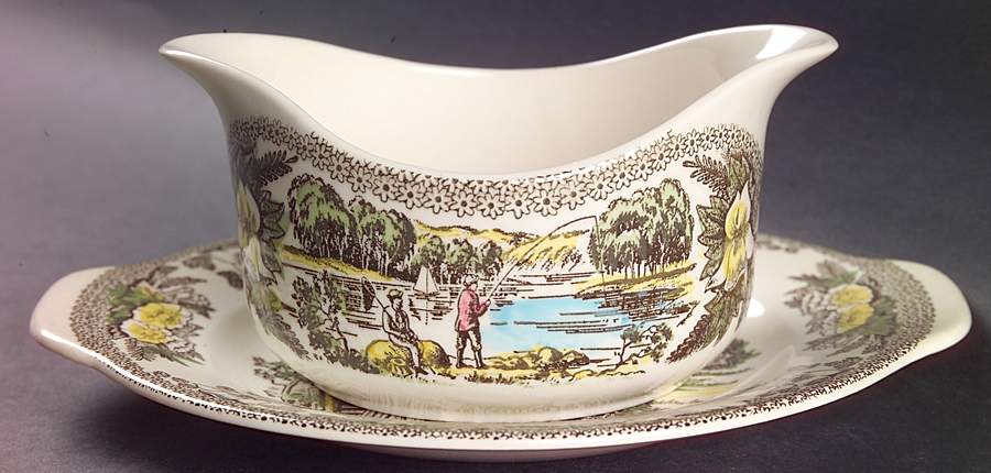 Fair Oaks Yellow Floral Gravy Boat & Underplate by Royal (USA)-1