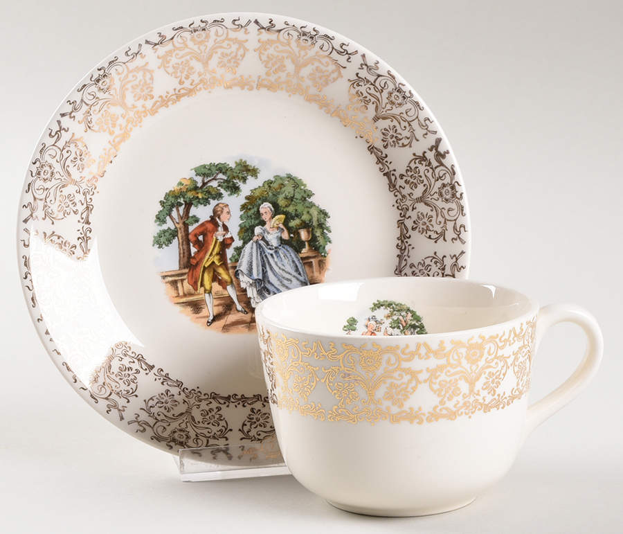 French Garden Flat Cup & Saucer Set by Royal (USA)-1