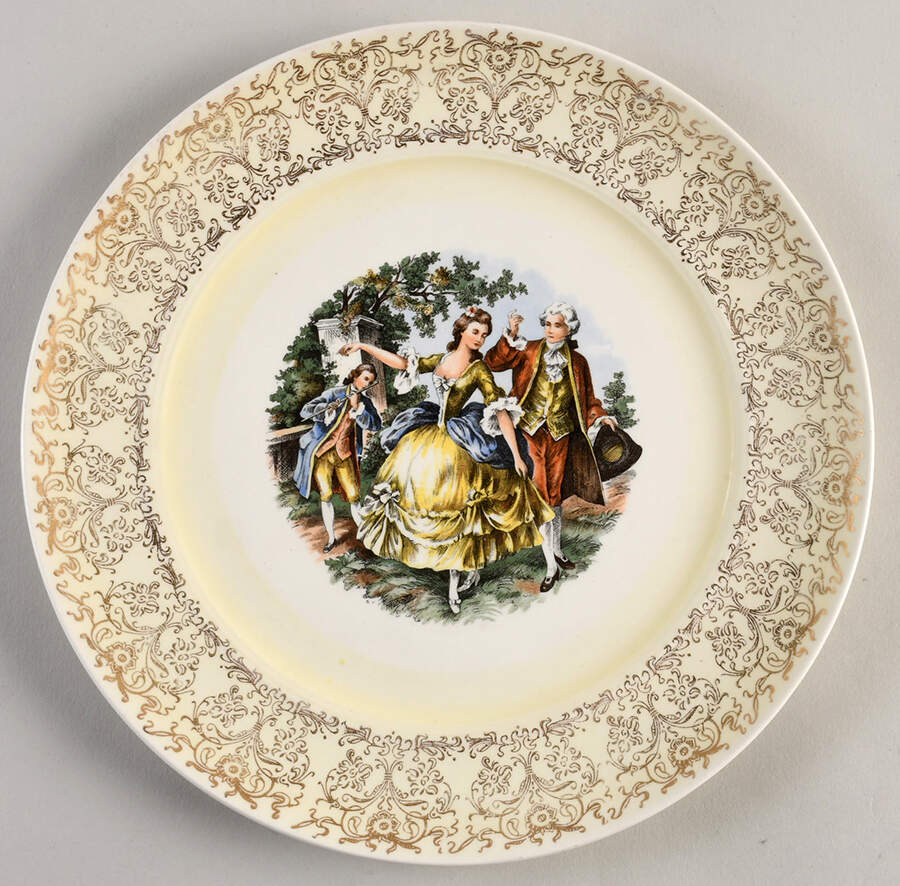 French Garden Luncheon Plate by Royal (USA)-1