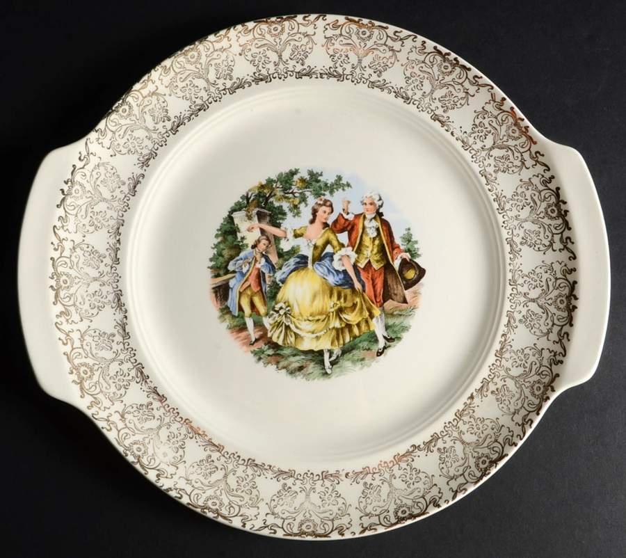 French Garden Handled Cake Plate by Royal (USA)-1