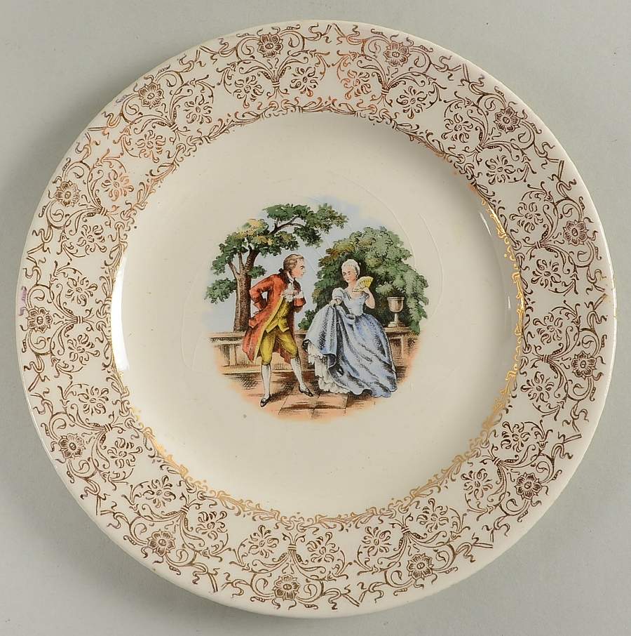 French Garden Bread & Butter Plate by Royal (USA)-1
