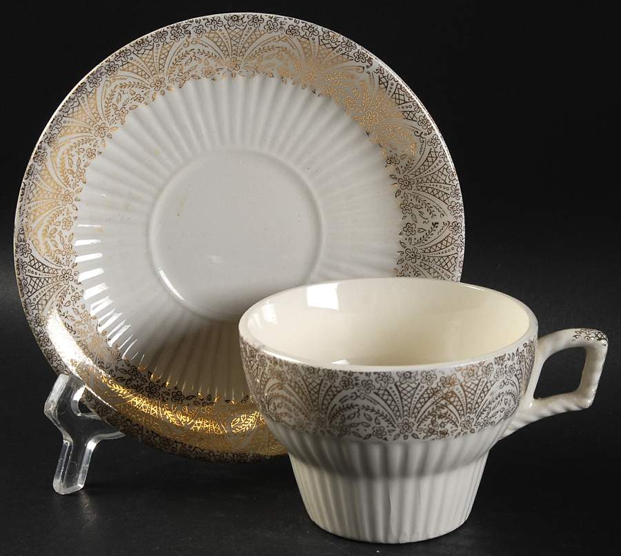 Golden Age Flat Cup & Saucer Set by Royal (USA)-1