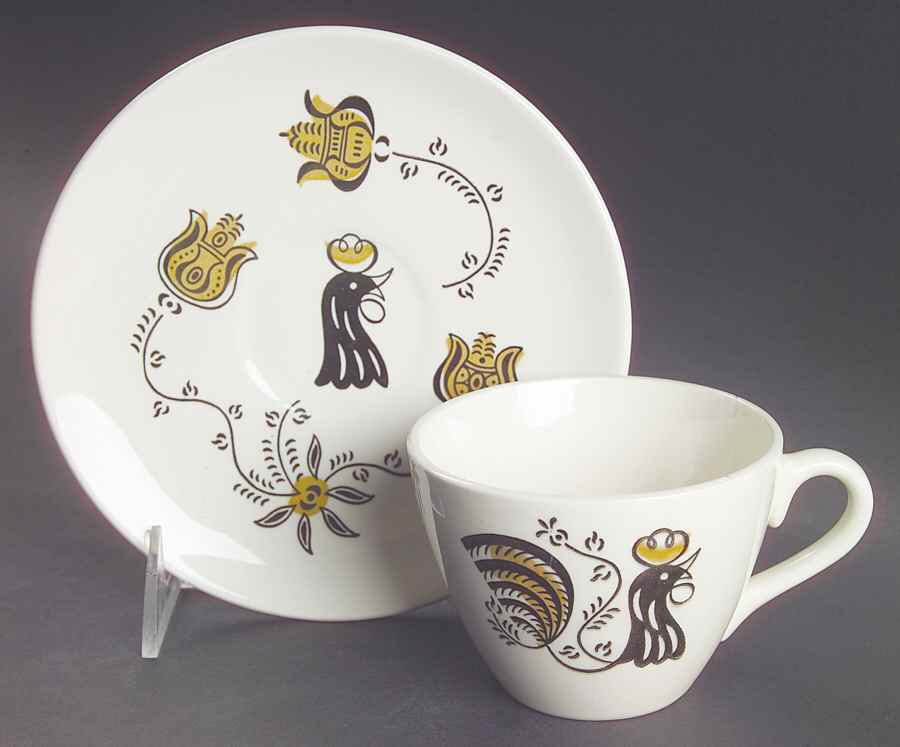 Good Morning Flat Cup & Saucer Set by Royal (USA)-1