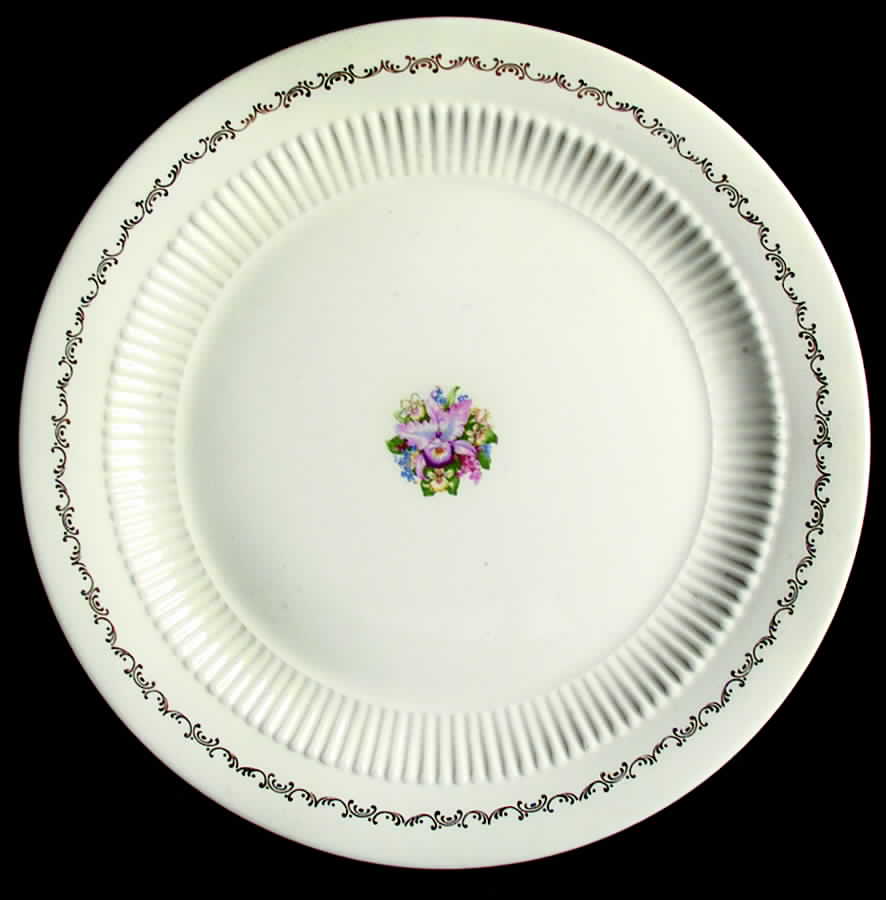 Gold Orchid Chop Plate (Round Platter) by Royal (USA)-1