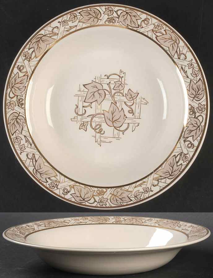Golden Trellis Rim Soup Bowl by Royal (USA)-1