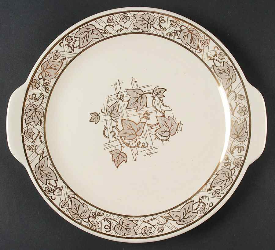 Golden Trellis Handled Cake Plate by Royal (USA)-1