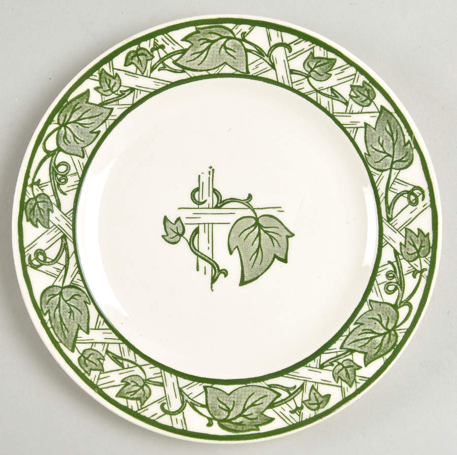 Green Trellis Bread & Butter Plate by Royal (USA)-1