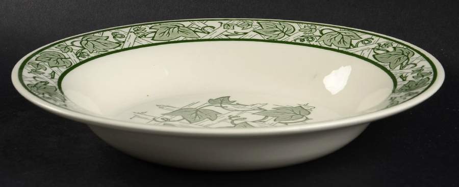 Green Trellis Rim Soup Bowl by Royal (USA)-1