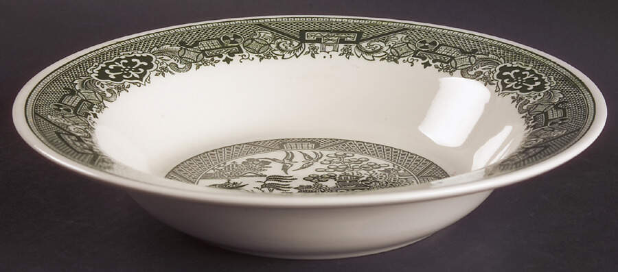 Green Willow 9" Round Vegetable Bowl by Royal (USA)-1