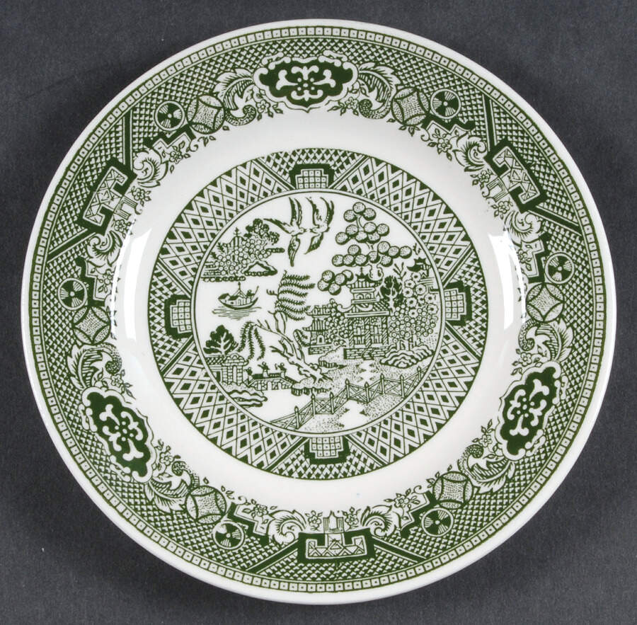 Green Willow Bread & Butter Plate by Royal (USA)-1