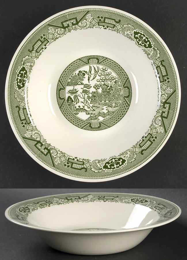 Green Willow 10" Round Vegetable Bowl by Royal (USA)-1