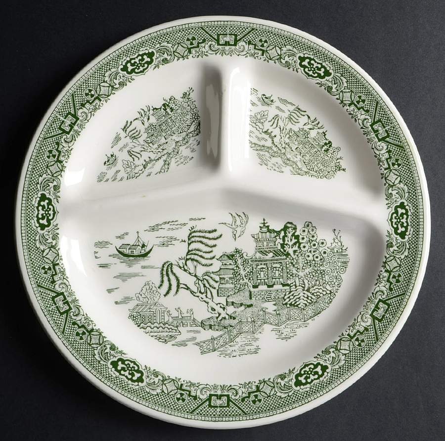 Green Willow Grill Plate by Royal (USA)-1