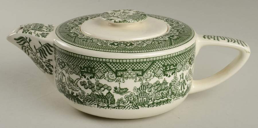 Green Willow Teapot & Lid by Royal (USA)-1