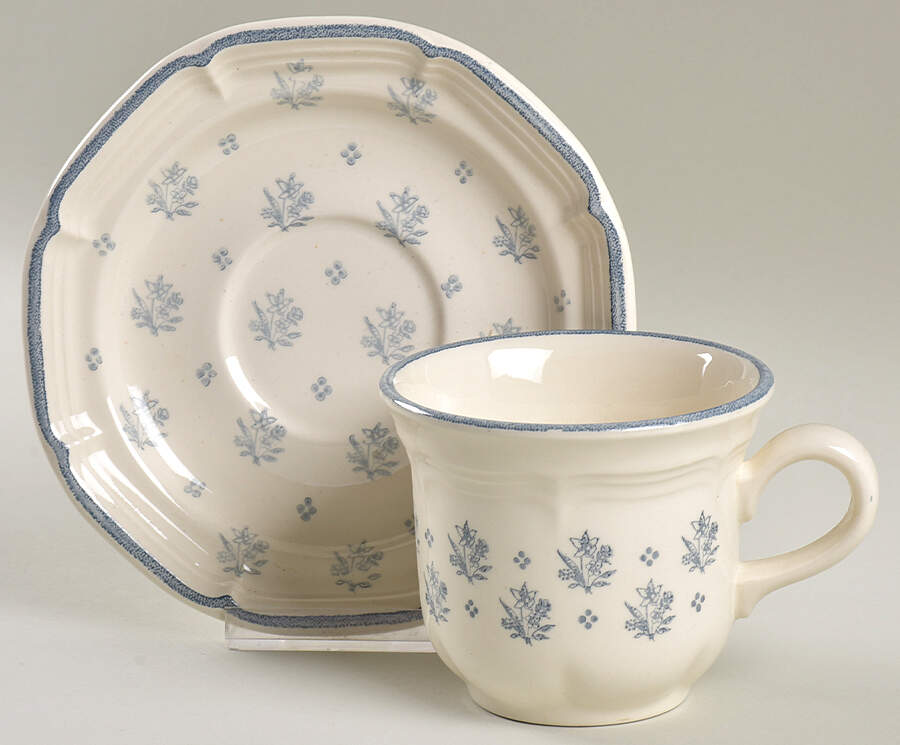 Heirloom Flat Cup & Saucer Set by Royal (USA)-1