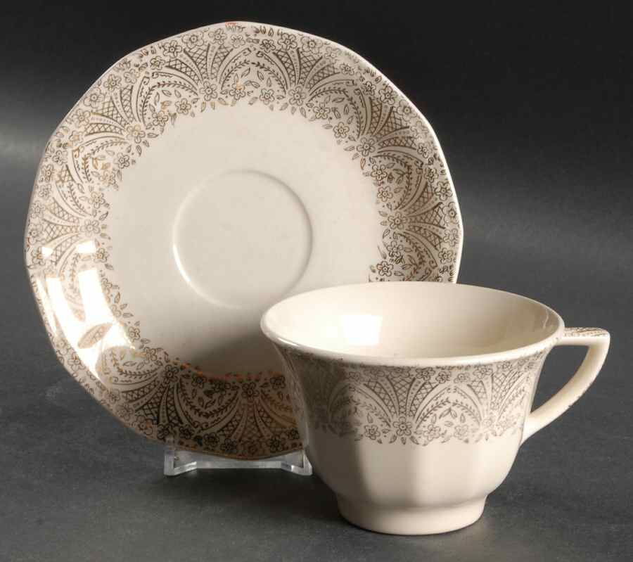 Lamar Flat Cup & Saucer Set by Royal (USA)-1