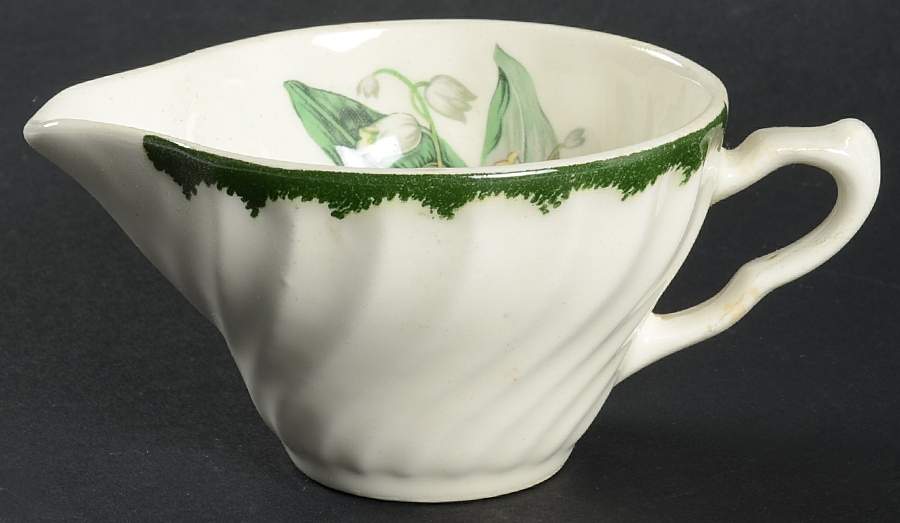 Lily of The Valley (Green Border) Creamer by Royal (USA)-1