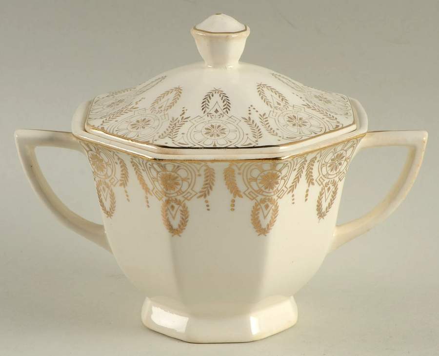 Manhattan Sugar Bowl & Lid by Royal (USA)-1