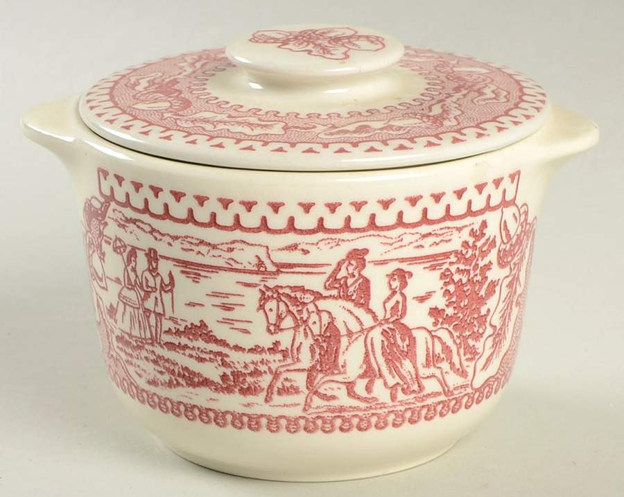 Memory Lane Pink Sugar Bowl & Lid by Royal (USA)-1