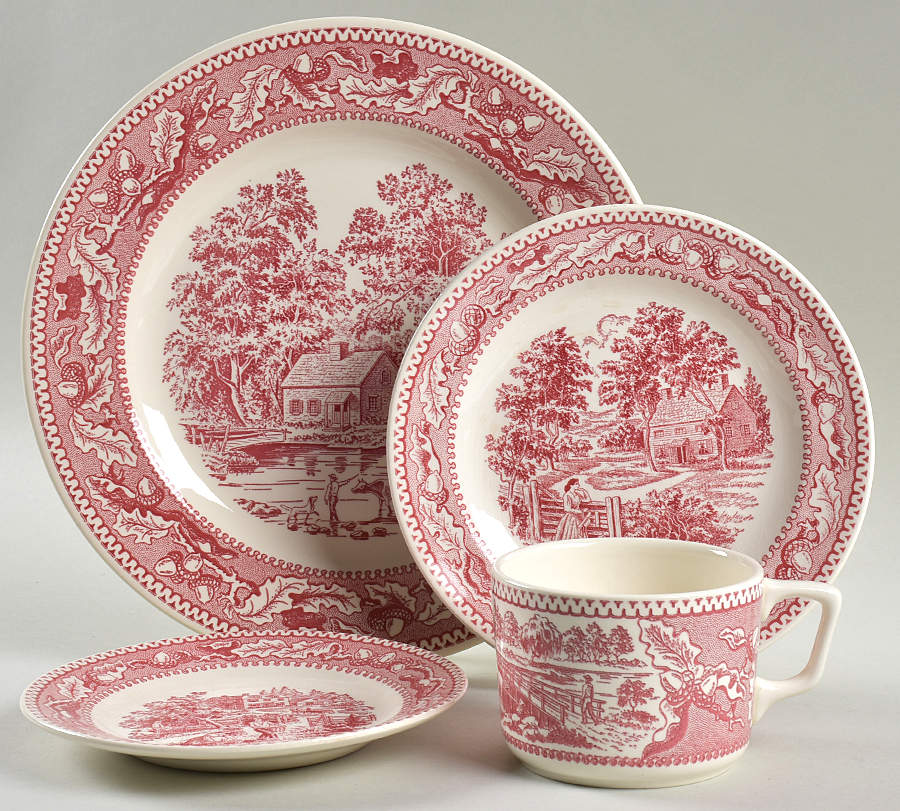 Memory Lane Pink 4 Piece Place Setting by Royal (USA)-1