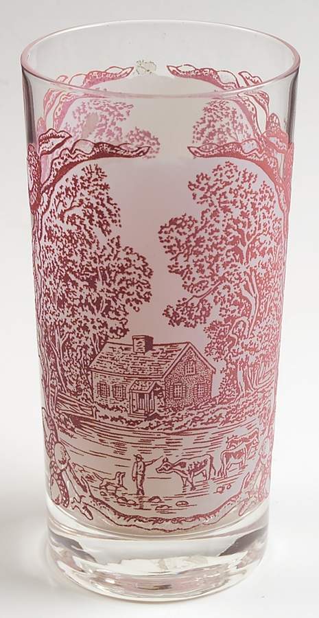 Memory Lane Pink 12 Oz Glassware Tumbler by Royal (USA)-1