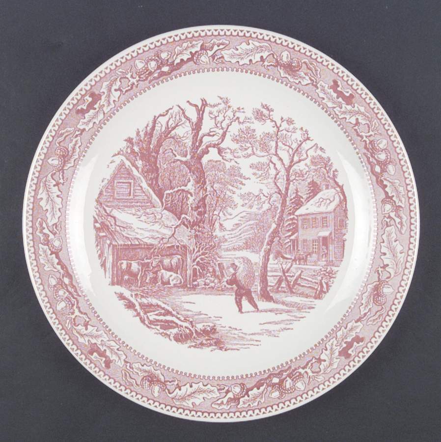 Memory Lane Pink 12" Chop Plate (Round Platter) by Royal (USA)-1
