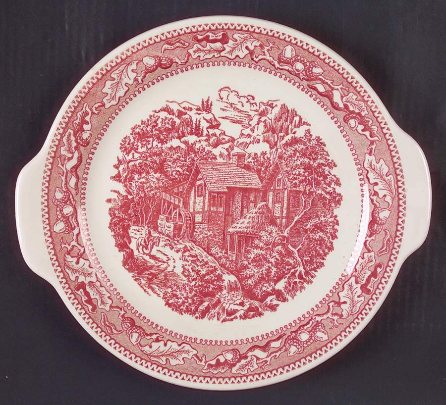 Memory Lane Pink Handled Cake Plate by Royal (USA)-1