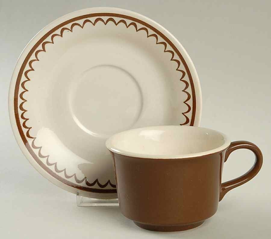 Nutmeg Flat Cup & Saucer Set by Royal (USA)-1
