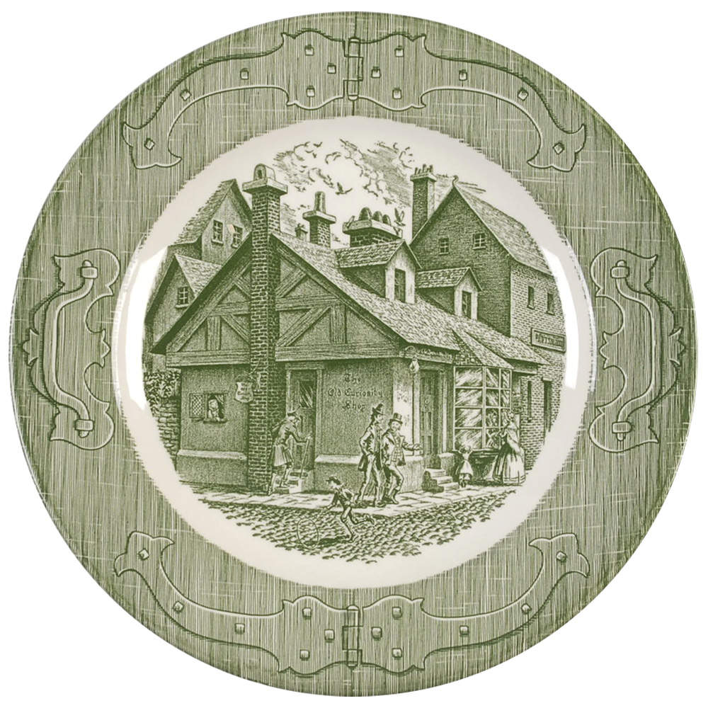 The Old Curiosity Shop (Green) Dinner Plate by Royal (USA)-1